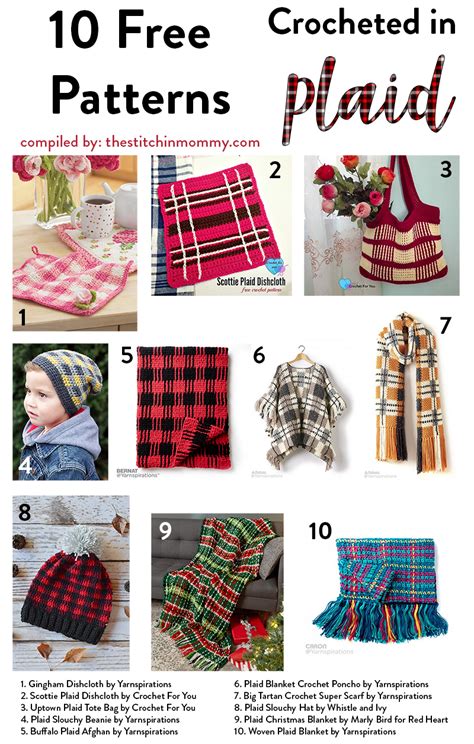 10 Free Patterns Crocheted In Plaid The Stitchin Mommy