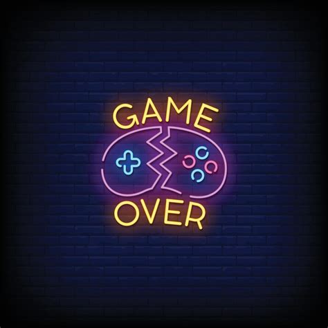 Game Over Neon Signs Style Text Vector 2462386 Vector Art At Vecteezy