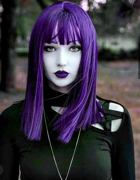 Pin By Betifresh On Anastasia E Gökçek Goth Hair Hot Goth Girls Purple Goth