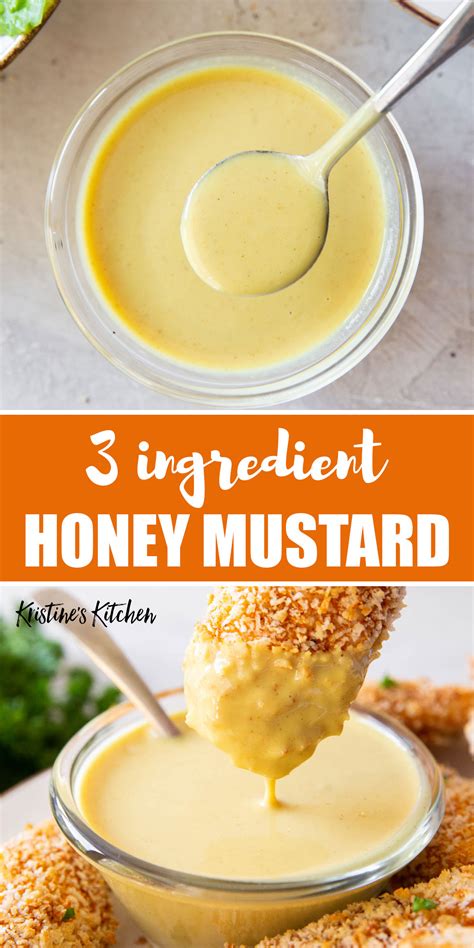 Honey Mustard Recipe Easy 3 Ingredient Recipe Kristines Kitchen