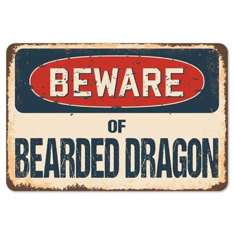 Signmission Decal Bearded Dragonbeware Of Bearded Dragon Rustic Sign