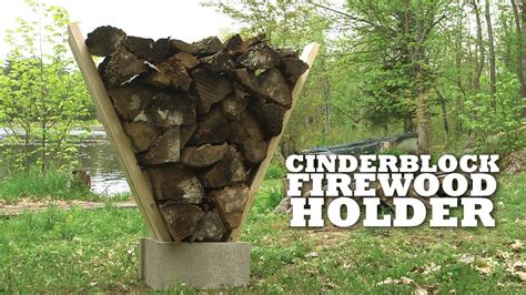 Diy Cinder Block Firewood Holder Youtube