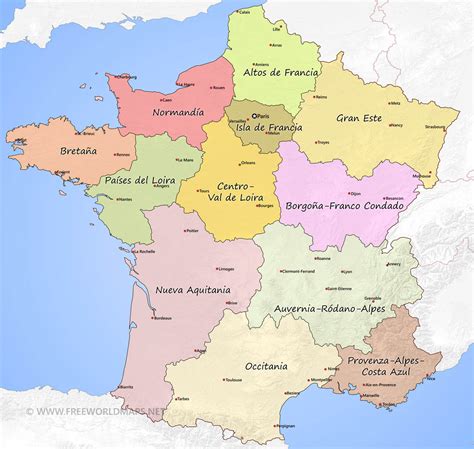 En el mapa de francia podemos ver que tiene frontera con 8 paises, españa, andorra, mónaco algunas de las playas de francia bañadas por el mar mediterráneo son de las más conocidas de. Mapa de Francia