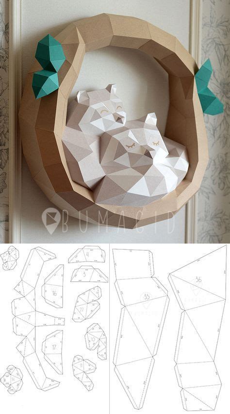 Pdf Template Bunny On A Star Low Poly Banny Model Origami Papercraft