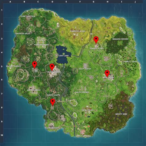 Fortnite Challenges Week 9 Moisty Mire Treasure Map Taco Shop Locations Gamespot