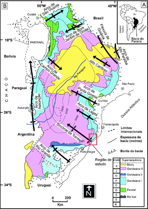 Paraná Basin Maps A Location Of The Paraná Basin In The South