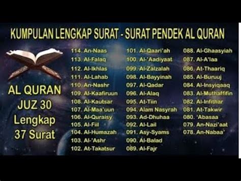 HAFALAN SURAT PENDEK UNTUK BACAAN SHOLAT JUZ AMMA FULL 37 SURAT