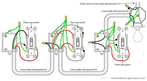 4 Way Switch With Power Feed Via The Light How To Wire A Light Switch
