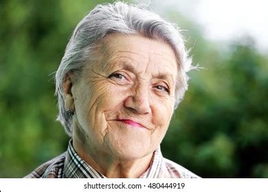 Happy Granny Face On Green Background Stock Photo Shutterstock