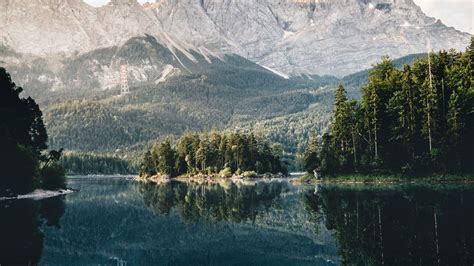 Download Wallpaper 1366x768 Lake Mountain Reflection Landscape
