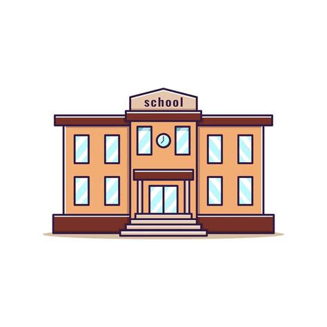 School Building Cartoon Style Vector Illustration 3674638 Vector Art At