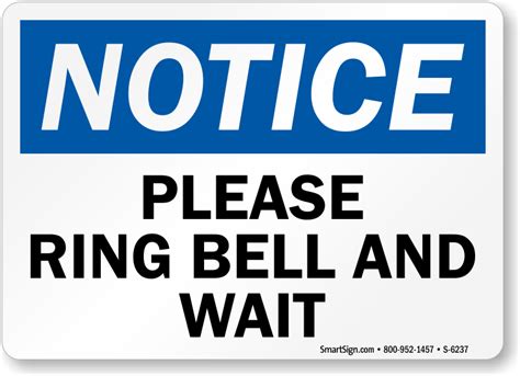 Please Ring Bell For Service Signs