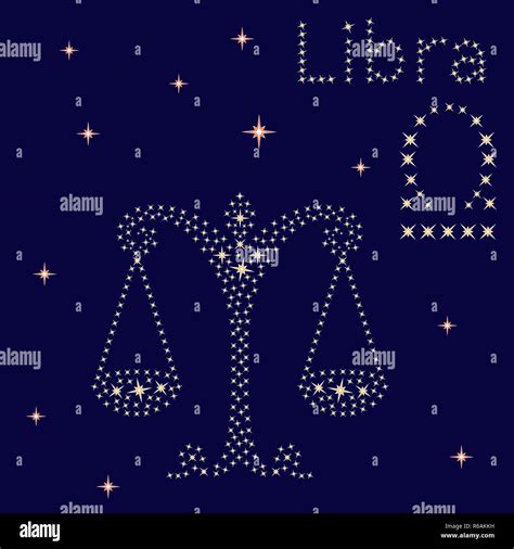 Zodiac Sign Libra On A Background Of The Starry Sky Vector