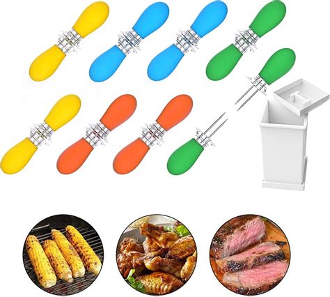 Dining Corn On The Cob Stainless Steel Corn Holders Sweetcorn Double Fork Corn Skewers