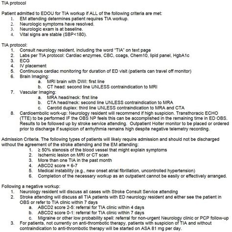 Figure Protocol For Transient Ischemic Attack Tia Download