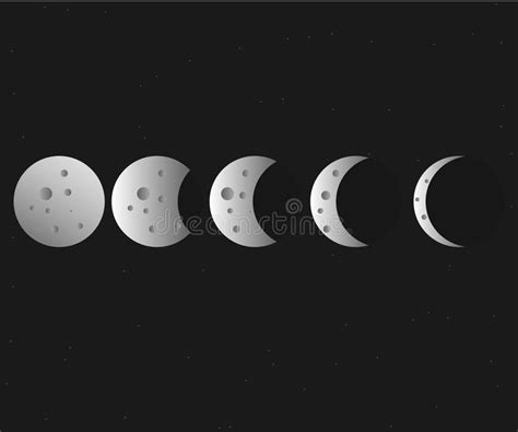 Moon Phases Vector Stock Vector Illustration Of Nature 105375709