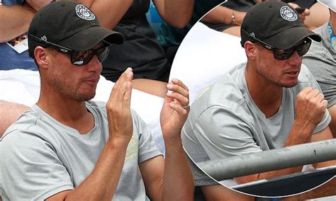 lleyton hewitt watches jordan thompson in action against andreas seppi at the australian open