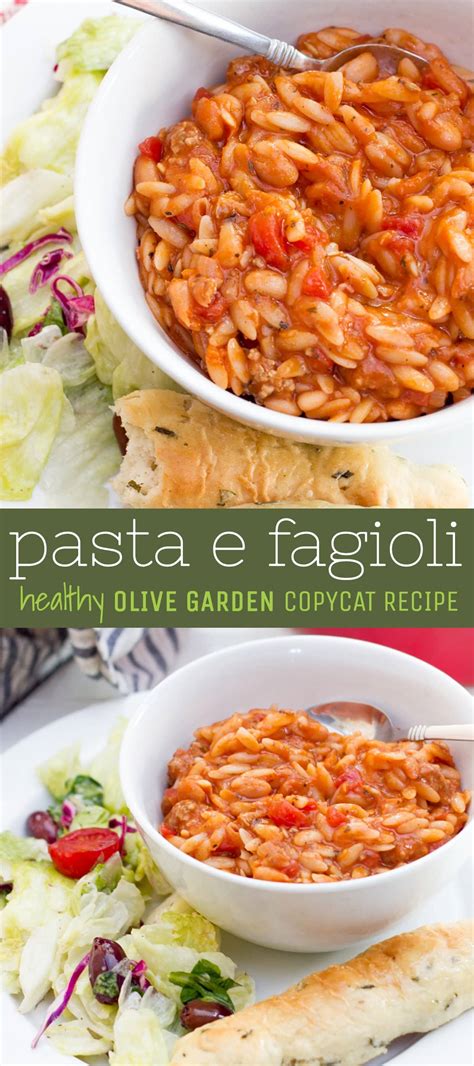 Feb 13, 2020 · add beef and all ingredients except the pasta into a large crock pot. Healthy Pasta e Fagioli Olive Garden Copycat Recipe