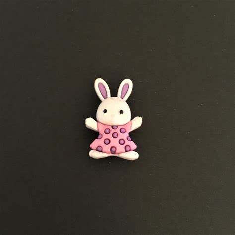 Easter Bunny Button Buttons Craft Button Craft Buttons Etsy