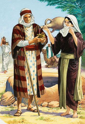 Rebekah Gives Water To Abrahams Servant Arte Da Bíblia Arte Bíblica