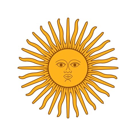 아르헨티나 국기의 국장 아르헨티나 태양 문자 그림 벡터 프리미엄 벡터