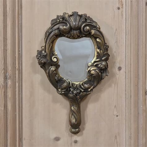 Antique swiss 1910 blackforest hand wood carved eagle wall mirror rare. 19th Century Hand-Carved Giltwood Hand Mirror - Inessa ...