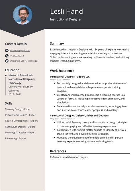 Instructional Designer CV Sample Guide Entry Level Senior Jobs