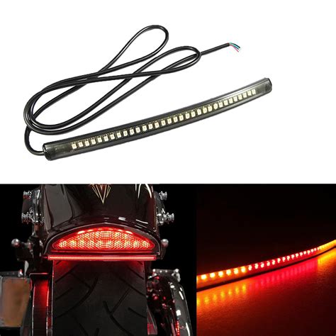 Xotic Tech X SMD Red Universal Flexible LED Bar For Motorcycle Bike Brake Tail Light Left