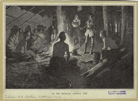 At The Iroquois Council Fire Nypl Digital Collections
