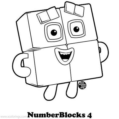 Numberblocks Coloring Pages Number 4 Images And Photos Finder