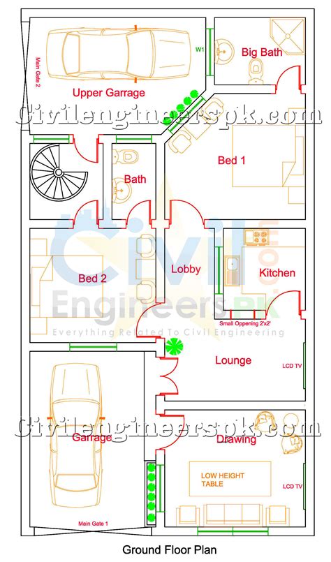 5 Marla House Design For 2 Separate Families Civil Engineers Pk