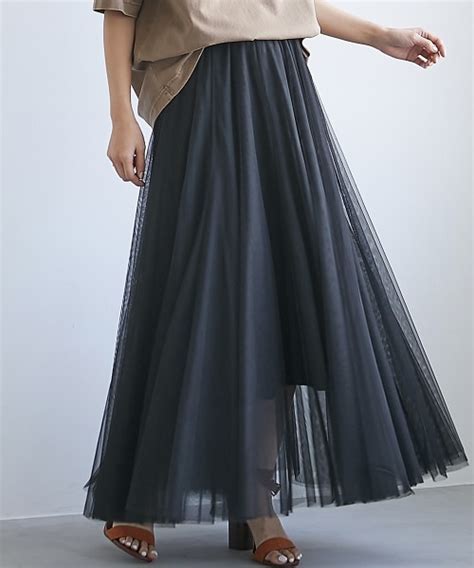 大きいサイズ 10枚切替ロングフレアチュールスカート（スカート）｜smile land（スマイルランド）のファッション通販 zozotown