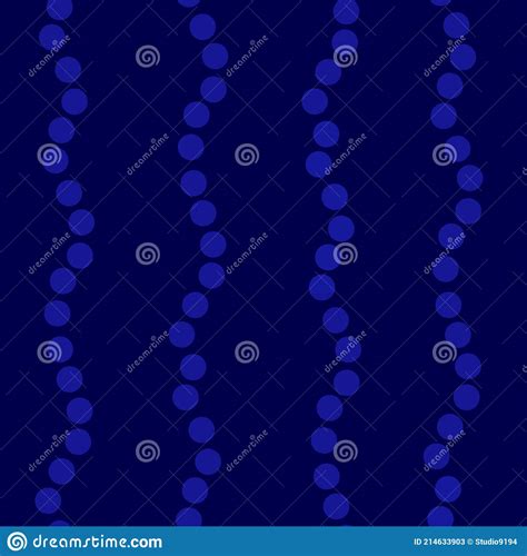 Blue Wavy Uneven Vertical Dots Stripes On Blue Background Seamless