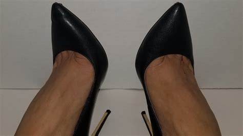Black Leather Classic High Heel Pumps Youtube