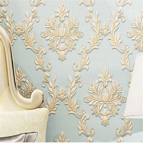 Buy 10m Vintage Luxury Damask Wallpapers Textured