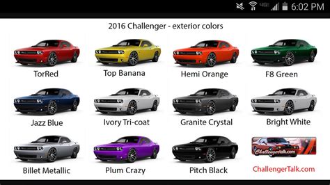 Dodge Challenger Colors By Year