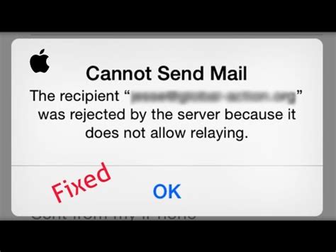 Cannot Send Mail The Recipient Was Rejected By The Server Because It
