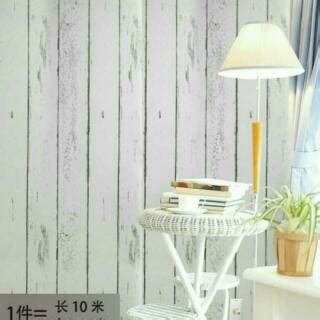 Wallpaper Sticker Dinding Papan Kayu Putih Walpaper Stiker | Shopee