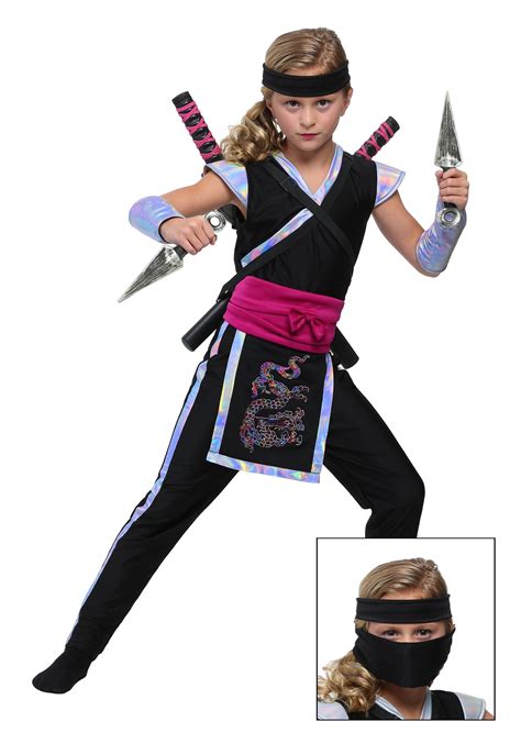 Girls Rainbow Ninja Costume Ebay