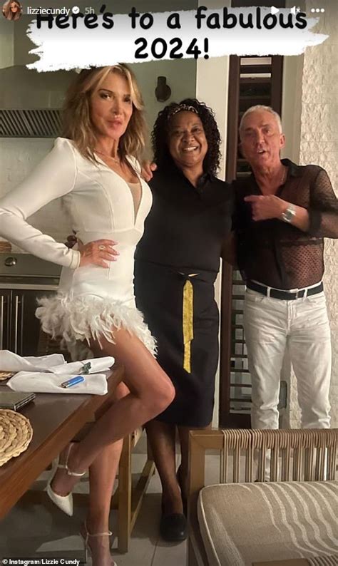 Lizzie Cundy 55 Flashes Her Sideboob In A Skimpy White Swimsuit After Ringing In The New Year