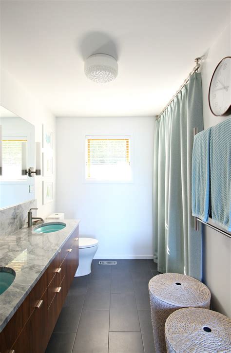 A shower curtain will also add personality and style. Bathroom Update: Ceiling Mounted Shower Curtain Rod ...