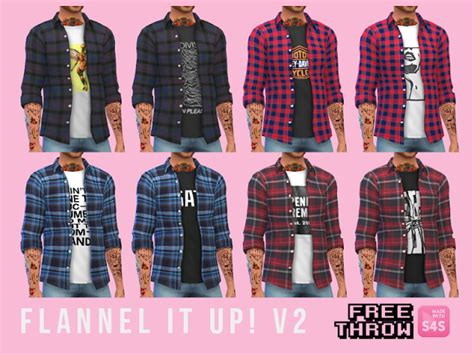 Flannel It Up V2 At Cc Freethrow Sims 4 Updates