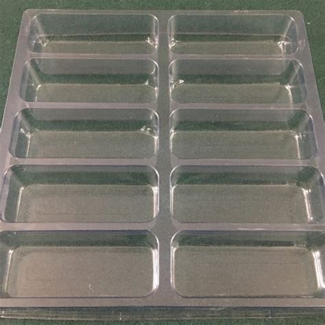 Rectangular Cavity Clear Plastic Trays 488 X 175 X 156