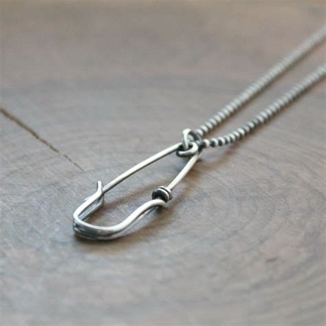 Silver Safety Pin Necklace Sterling Silver Unity Pin Necklace 2