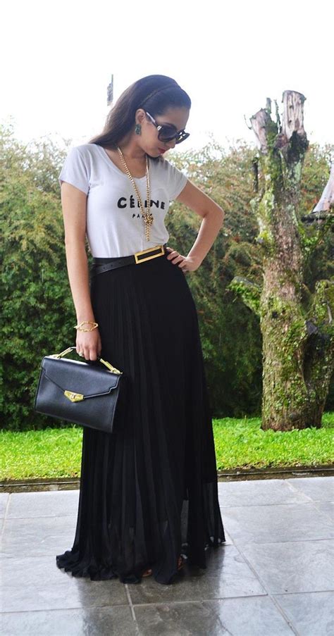 Como Combinar Una Falda Negra - Cómo combinar una falda larga negra en looks elegantes y sencillos