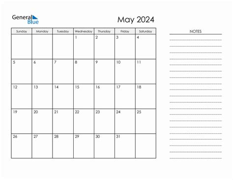 May 2024 Monthly Calendar Pdf Word Excel