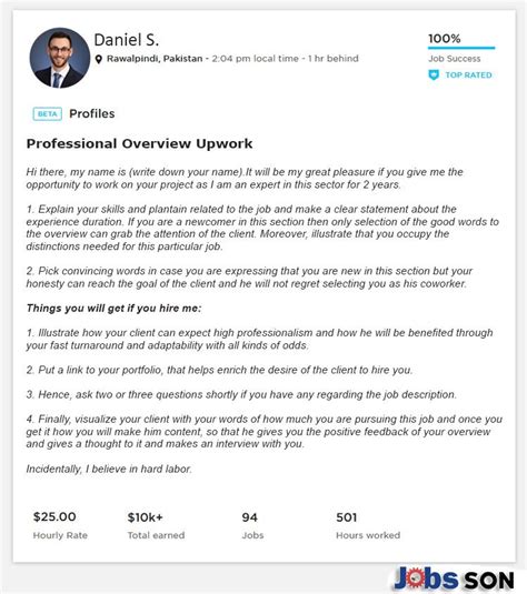 Write A Professional Upwork Profile Overview 2023
