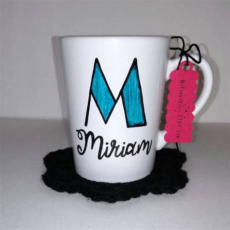 Custom Hand Painted Monogrammed Name Mug Monogram Mug Etsy