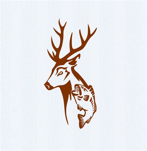 Deer And Fish In Svg Eps Dxf Ai And PNG Format For Cricut And