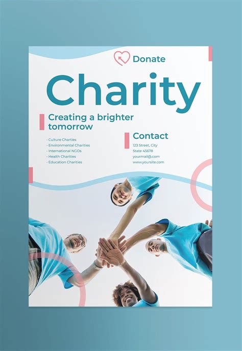 A Brochure For Charity With Four People Holding Hands In Front Of The
